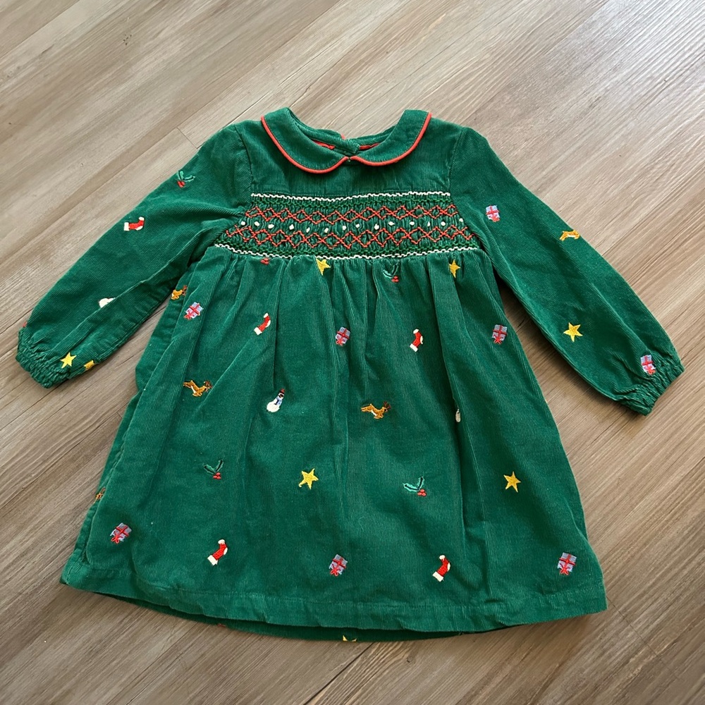 Baby Boden Festive Christmas Themed Corduroy Dress‎